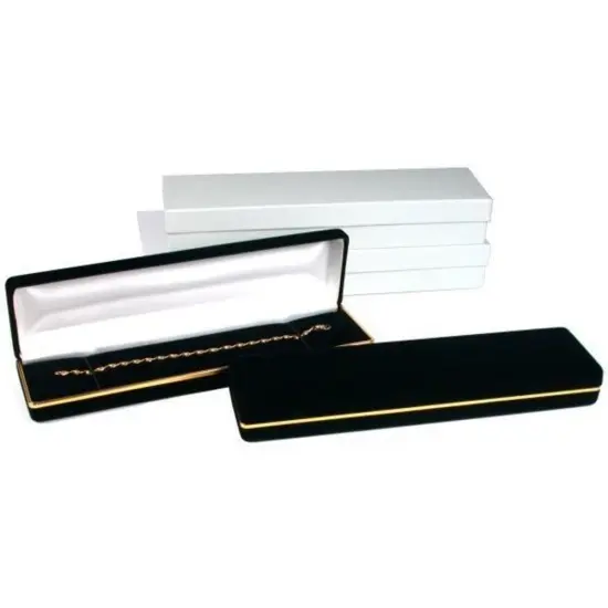 2 Black Velvet Bracelet & Watch Jewelry Gift Boxes {1}