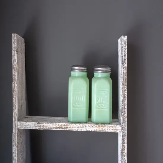 Rustic Farmhouse 4ft Reclaimed Wood Decorative Bookcase Picket Ladder White {3}