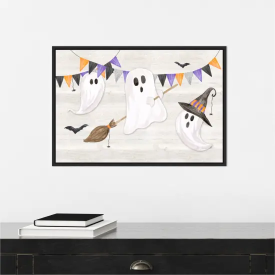 Sit a Spell landscape I by Tara Reed 23-in. W x 16-in. H. Canvas Wall Art Print Framed in Black {4}
