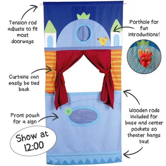 HABA Doorway Puppet Theater - Space Saver with Adjustable Rod Fits in Most Doorways Multicolor {7}