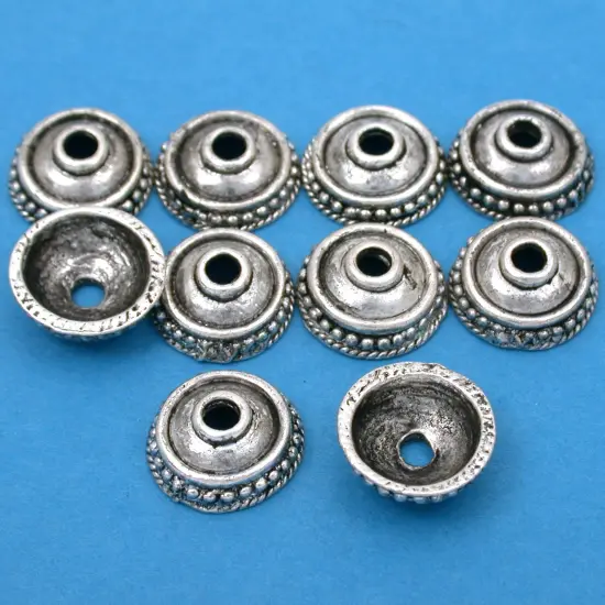 Dot Bali Bead Caps Antique Silver Plated 14mm Approx 8 {1}