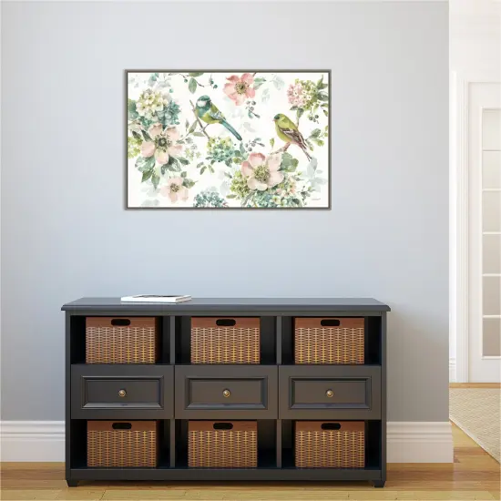 Mint Crush 01 by Lisa Audit 33-in. W x 23-in. H. Canvas Wall Art Print Framed in Grey {5}