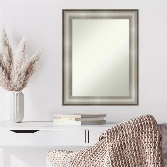 Amanti Art Non-Beveled Wall Mirror, Imperial Pewter Black Frame Imperial Silver Frame {6}