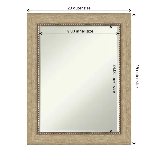 Petite Bevel Wall Mirror, Astor Frame Astor Champagne {1}