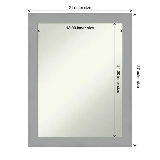 Amanti Art Non-Beveled Wall Mirror, Brushed Nickel Frame {1}