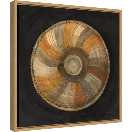 Woven Beauty II on Black by Albena Hristova 16-in. W x 16-in. H. Canvas Wall Art Print Framed in Natural {2}