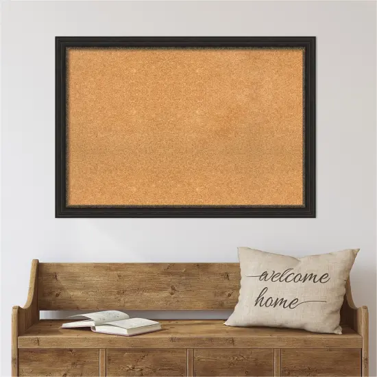 Cork Board, Accent Bronze Narrow Frame - Bulletin Board, Organization Board, Pin Board {6}