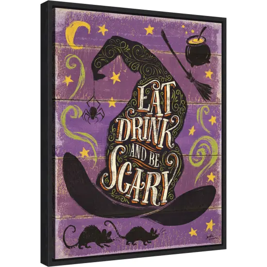 Fright Night II by Janelle Penner 16-in. W x 20-in. H. Canvas Wall Art Print Framed in Black {1}