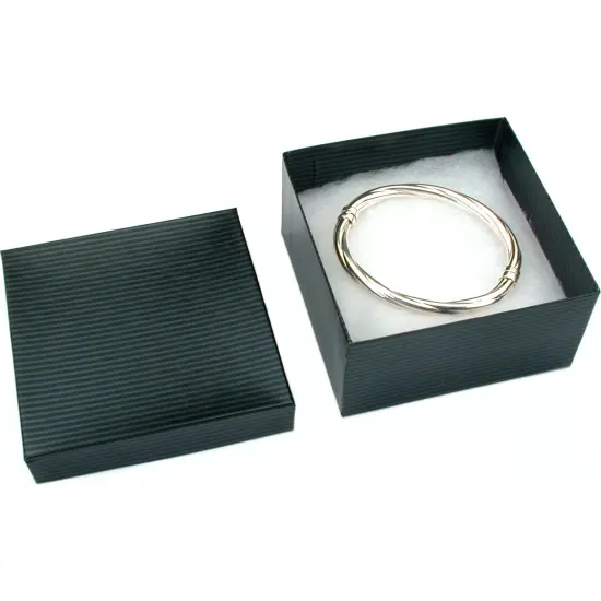 50 Black Stripe Cotton Filled Jewelry Gift Box 3 3/4" {5}
