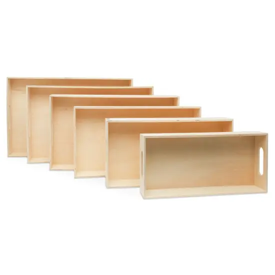 Unfinished Wood Nesting Trays, with Handles and without Handles, 6-set, Crafts & Home | Woodpeckers {7}