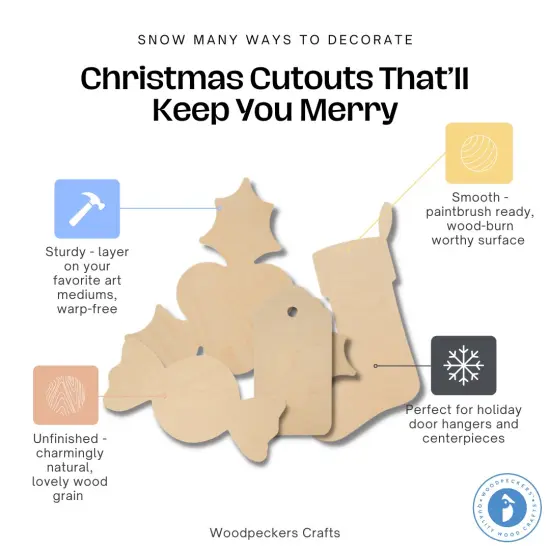 Christmas Pickup Truck Cutout, 12" DIY Wood Christmas Crafts/Decor | Woodpeckers {2}