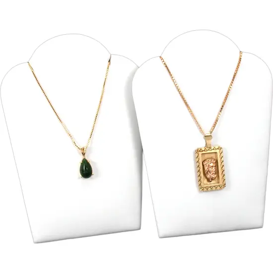 8 Pc Set White Leather Necklace Chain Jewelry Displays {4}