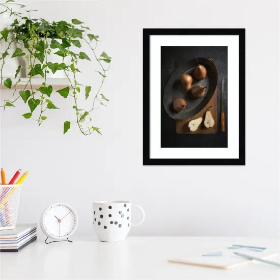 Pears Still Life by Diana Popescu Wood Framed Wall Art Print {6}