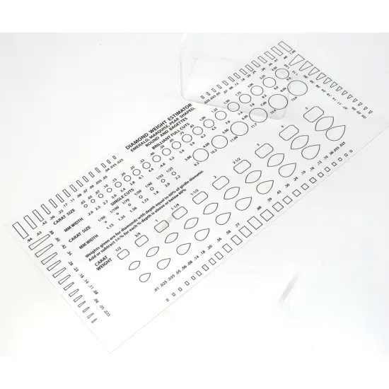 Plastic Diamond Gemstone Weight Gauge Gem Sizer Template Tool {2}