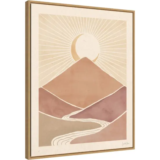 Mid Century Landscape II by Janelle Penner 23-in. W x 28-in. H. Canvas Wall Art Print Framed in Natural {2}