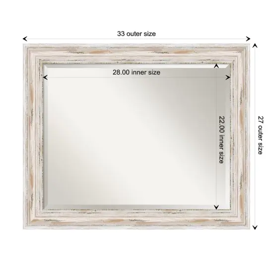 Beveled Wood Bathroom Wall Mirror, Alexandria Frame {1}
