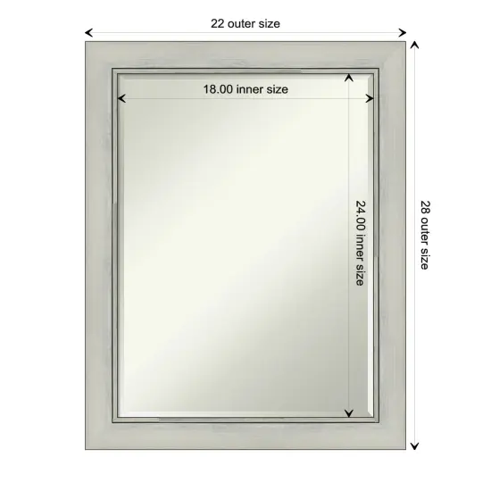 Petite Bevel Wall Mirror, Flair Frame Flair Silver Patina {1}