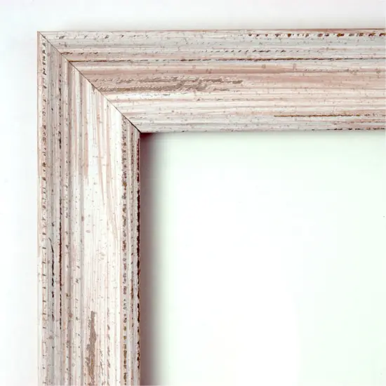 Amanti Art Non-Beveled Wood Wall Mirror, Alexandria White Wash Narrow Frame {3}