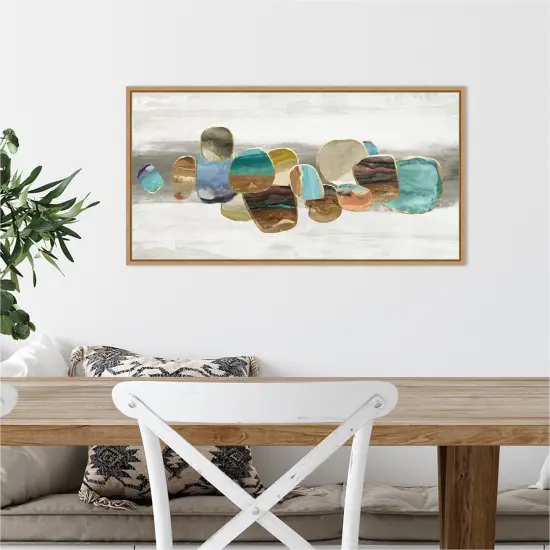 Glided Stones I by Tom Reeves Canvas Wall Art Print Framed Natural {4}