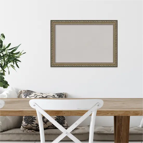 Cork Board, Parisian Silver Wood Frame - Bulletin Board, Organization Board, Pin Board Grey Cork {4}