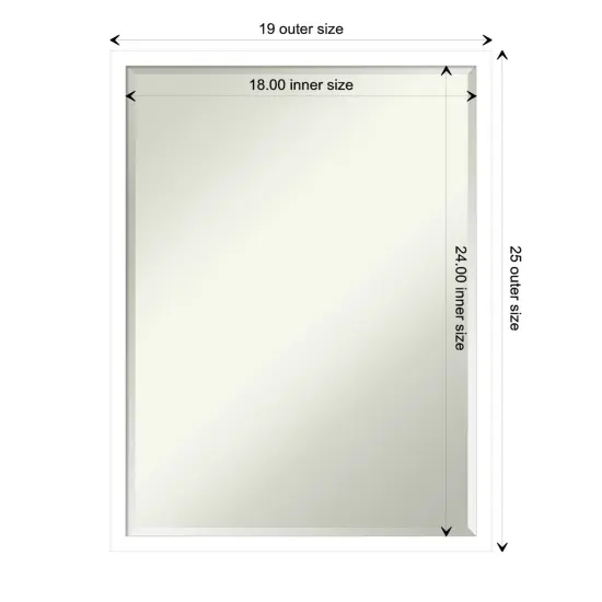 Petite Bevel Wood Wall Mirror, Svelte Frame Svelte White {1}