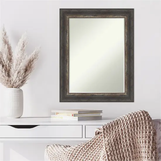 Petite Bevel Wall Mirror, Bark Rustic Char Frame {6}
