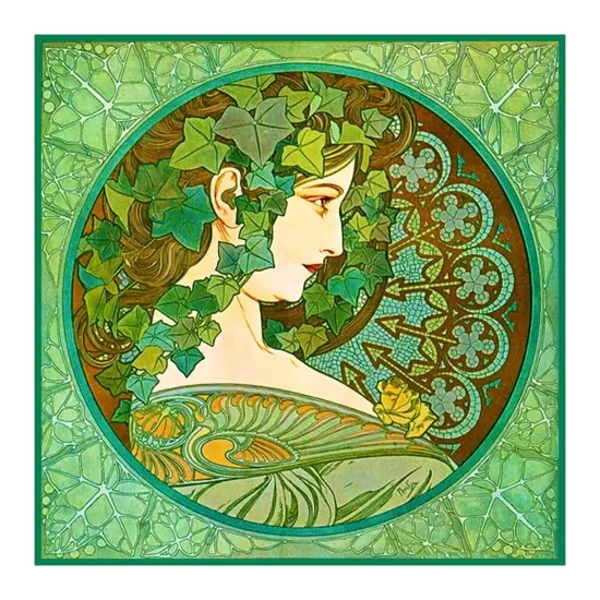 Ivy Detail by Alphonse Mucha Counted Cross Stitch Pattern {2}