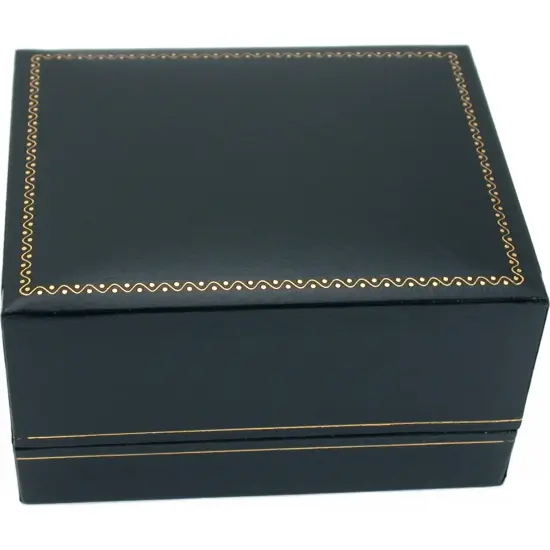 6 Black Leatherette Watch Bracelet Boxes Jewelry Gift {3}