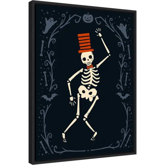 Skeleton Crew II by Victoria Barnes 18-in. W x 24-in. H. Canvas Wall Art Print Framed in Black {1}