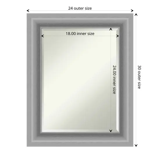 Beveled Bathroom Wall Mirror, Peak Polished Nickel Frame {1}