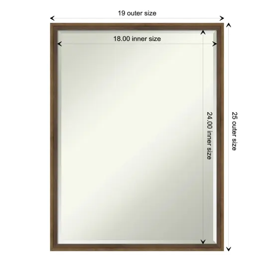 Petite Bevel Wood Wall Mirror, Lucie Frame Lucie Light Bronze {1}