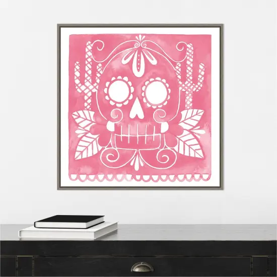 Dia de Fiesta IV by Grace Popp 22-in. W x 22-in. H. Canvas Wall Art Print Framed in Grey {4}