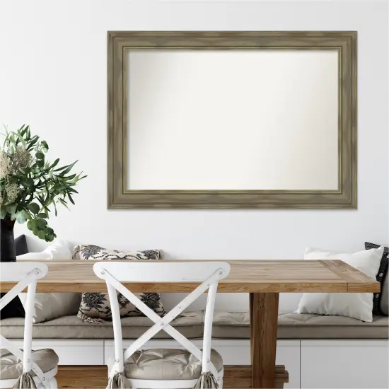Amanti Art Non-Beveled Wood Wall Mirror, Alexandria Greywash Frame Alexandria White Wash {7}