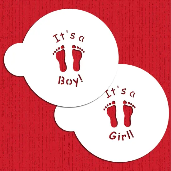3.5-Inch It's a Boy and It's a Girl Cookie Stencils | C064 by Designer Stencils | Cookie Decorating Tools | Baking Stencils for Royal Icing, Airbrush, Dusting Powder | Reusable Plastic Food Grade Stencil for Cookies | Easy to Use {5}