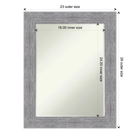 Petite Bevel Wall Mirror, Bark Rustic Grey Frame {1}