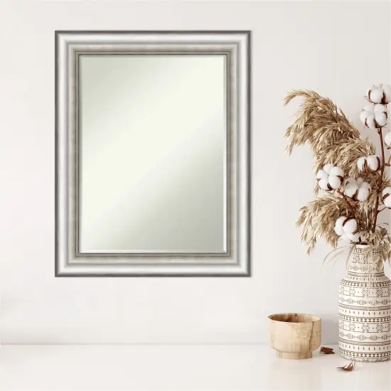 Petite Bevel Wall Mirror, Salon Silver Frame {5}