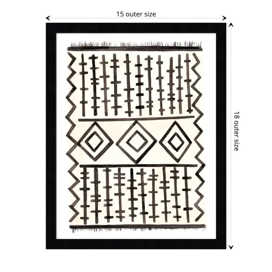 Black Yellow Mountain Range Silhouette by Cat Coquillette Wood Framed Wall Art Print {1}