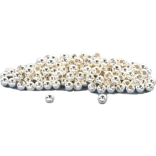 150 Bead Ball Sterling Silver Spacer Round Parts 4mm {1}