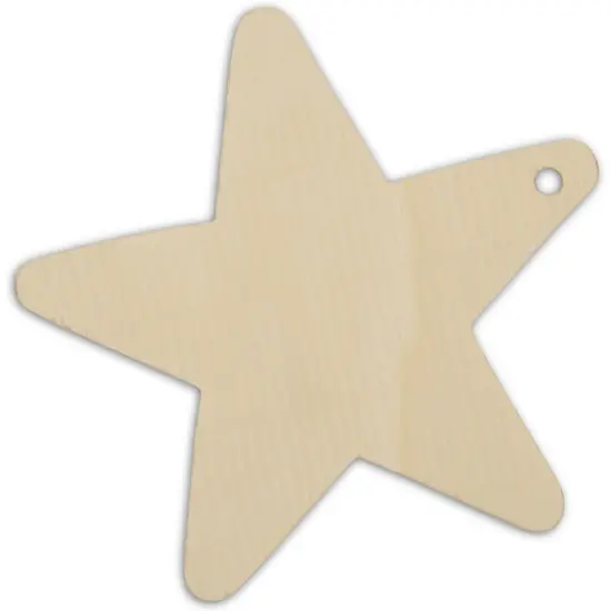 Wooden Star Christmas Tree Ornaments 4 inch, Unfinished, for Crafts|Woodpeckers {4}