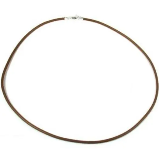 Rubber Cord Necklaces Brown 16" 4Pcs {2}