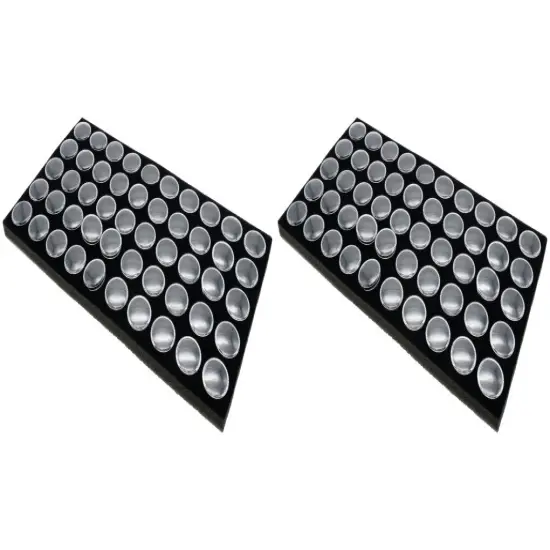 50 Gem Jar Black Foam Jewelry Tray Insert Gemstone Display Clock Parts 2 Pack {1}