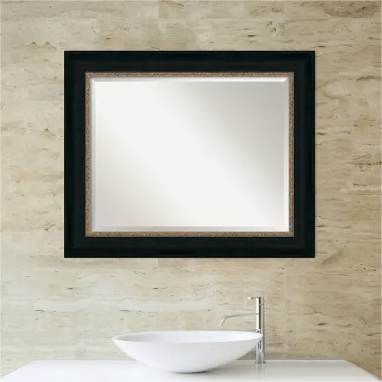 Beveled Bathroom Wall Mirror, Paragon Bronze Frame {4}