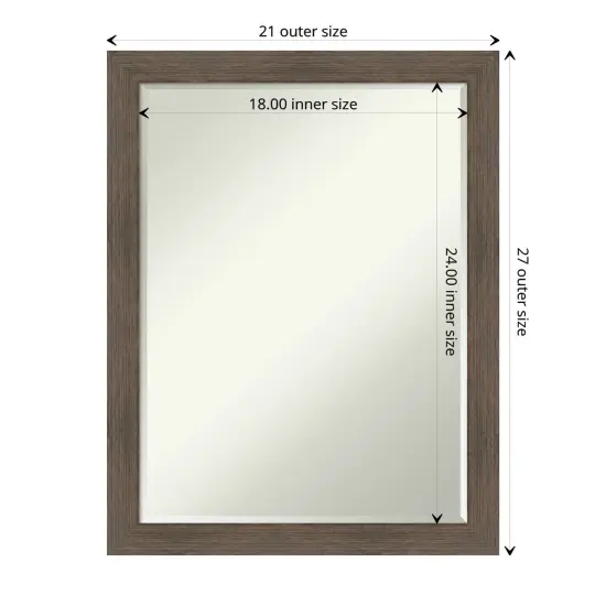 Petite Bevel Wood Wall Mirror, Hardwood Narrow Frame Hardwood Mocha Narrow {1}