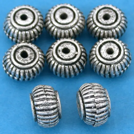 Spacer Beads Antique Silver Plated Jewelry 9mm Approx 8 {1}