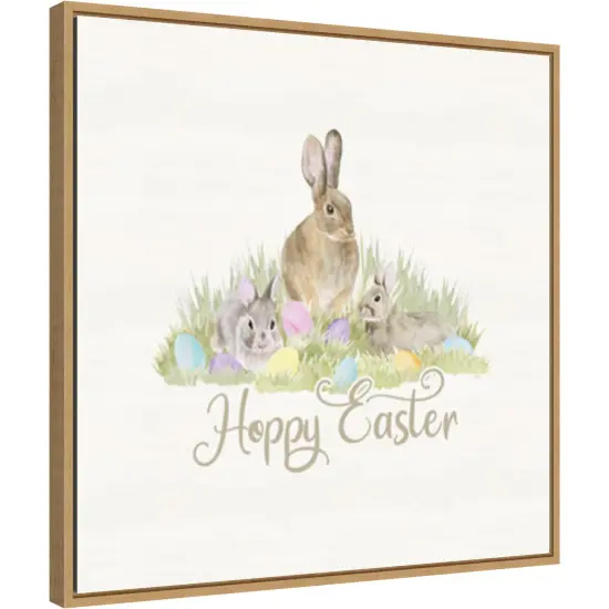 Farmhouse Easter VI Bunny by Tara Reed 22-in. W x 22-in. H. Canvas Wall Art Print Framed in Natural {1}