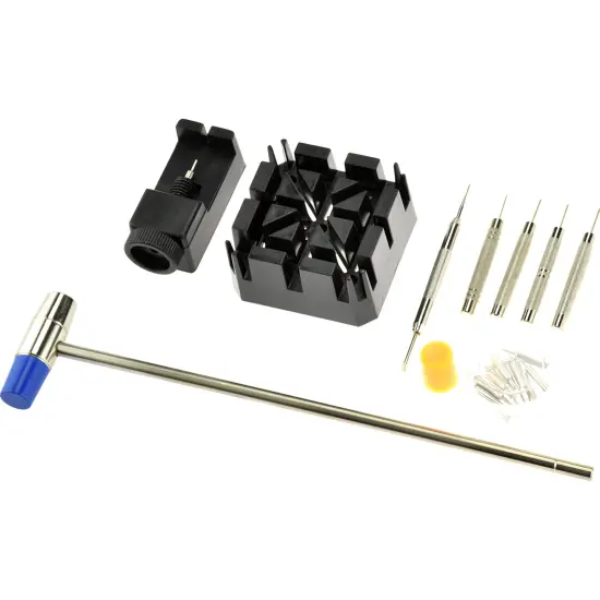 21 Pc Watch Repair Tool Kit Change Bands Links Link Remover Spring Bar Pin Punch {1}