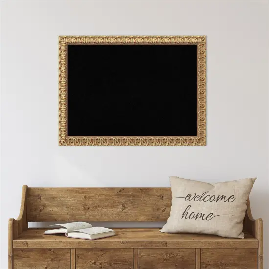 Cork Board, Florentine Gold Wood Frame - Bulletin Board, Organization Board, Pin Board Black Cork {5}
