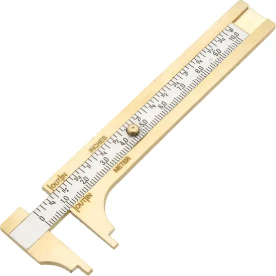 2 Sliding Brass Gauges Inches & Millimeters 100mm 4" Jewelers Tools Measuring {4}