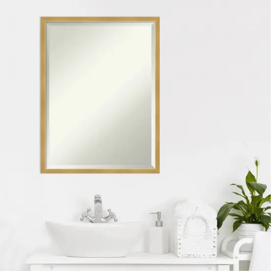 Beveled Wood Bathroom Wall Mirror, Svelte Frame {6}