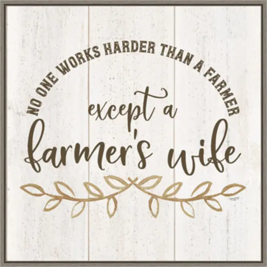 Farm Life VI Farmers Wife by Tara Reed 22-in. W x 22-in. H. Canvas Wall Art Print Framed in Grey {1}